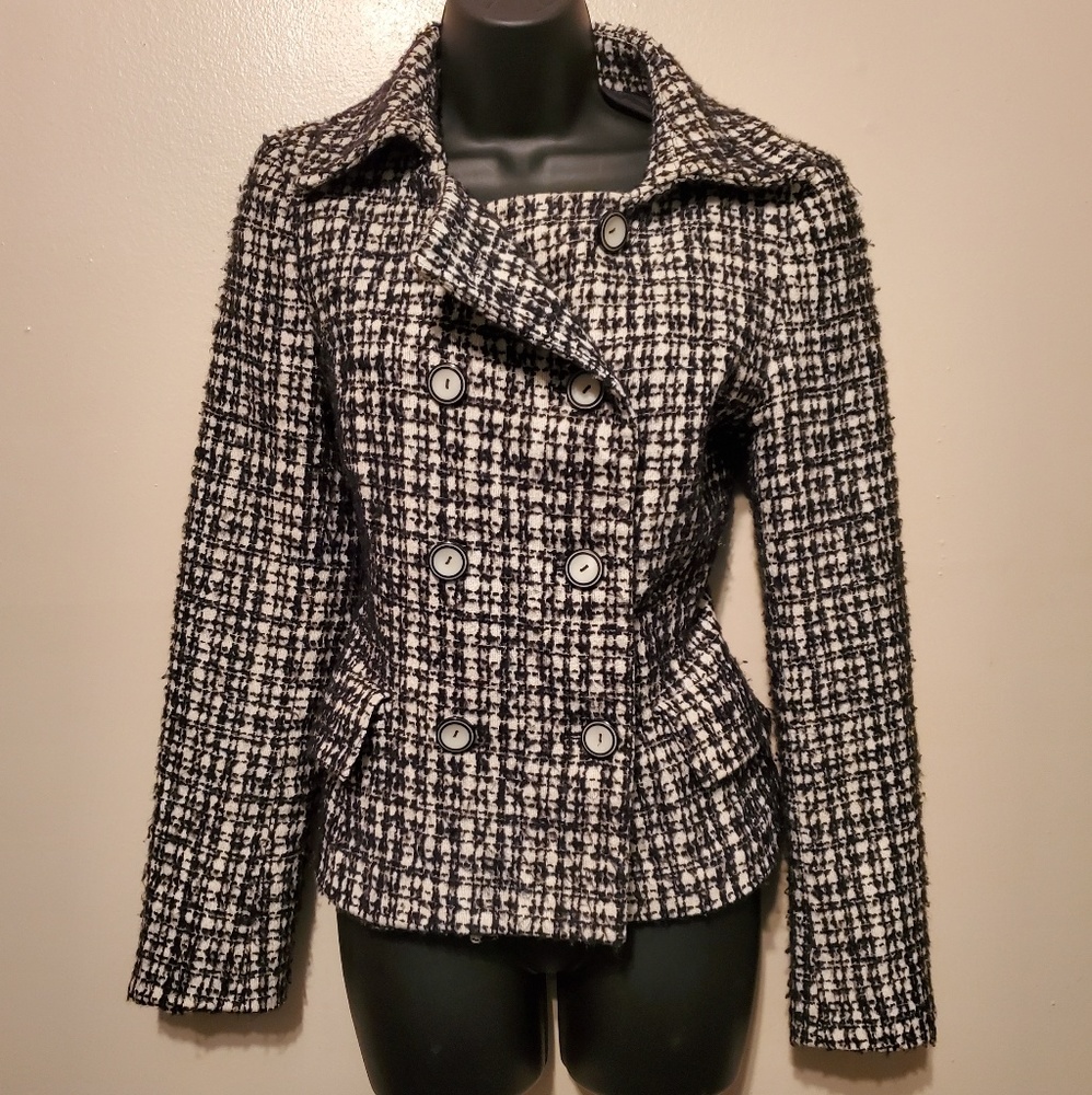 Black and White Pea Coat